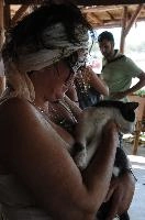 Bettina and Cat, europe, greece, crete, woman, bettina, necklace, sunshine, summer, holiday, catholic, bar