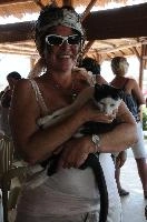 Bettina and Cat, bar, bettina, catholic, crete, europe, greece, holiday, necklace, summer, sunshine, woman