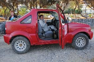 Bettina in Jeep, greece, safari, red, crete, bettina, jeep