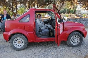 Bettina in Jeep, greece, safari, red, crete, bettina, jeep