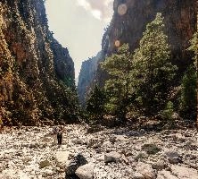 Approach to the Iron Gates in the Samaria Gorge, Crete, outdoors, arid, landscape, sheer, scenic, narrow, walking, gates, choke-point, ravine, iron, terrain, gorge, island, rough, samaria, europe, dry, mediterranean, tourism, rock, crete, outdoor, stony, greece, autumn, harsh