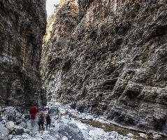 Approach to the Iron Gates in the Samaria Gorge, Crete, outdoors, arid, landscape, sheer, scenic, narrow, walking, gates, choke-point, ravine, iron, terrain, gorge, island, rough, samaria, europe, dry, mediterranean, tourism, rock, crete, outdoor, stony, greece, autumn, harsh