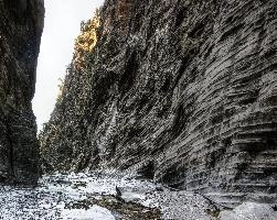 Approach to the Iron Gates in the Samaria Gorge, Crete, outdoors, arid, landscape, sheer, scenic, narrow, walking, gates, choke-point, ravine, iron, terrain, gorge, island, rough, samaria, europe, dry, mediterranean, tourism, rock, crete, outdoor, stony, greece, autumn, harsh