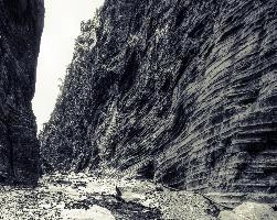 Approach to the Iron Gates in the Samaria Gorge, Crete, outdoors, arid, landscape, sheer, scenic, narrow, walking, gates, choke-point, ravine, iron, terrain, gorge, island, rough, samaria, europe, dry, mediterranean, tourism, rock, crete, outdoor, stony, greece, autumn, harsh
