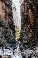 Approach to the Iron Gates in the Samaria Gorge, Crete, outdoors, arid, landscape, sheer, scenic, narrow, walking, gates, choke-point, ravine, iron, terrain, gorge, island, rough, samaria, europe, dry, mediterranean, tourism, rock, crete, outdoor, stony, greece, autumn, harsh