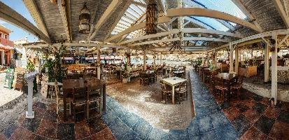 Bar scene in Chania, Crete, restaurant, summer, bar, airy, island, open, europe, interior, autumn, white, tourism, wooden, outdoor, chairs, mediterranean, seating, crete, terrace, greece, catering, holiday
