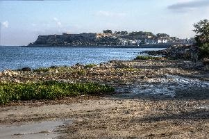 Beach scene in isolated part of Crete, empty, lanscape, isolated, unspoiled, tree, nature, sea, tourism, beach, outdoors, island, autumn, crete, blue sky, tourism, sunny, mediterranean, desolate, greece, wild, scenery