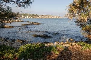 Beach scene in isolated part of Crete, empty, lanscape, isolated, unspoiled, tree, nature, sea, tourism, beach, outdoors, island, autumn, crete, blue sky, tourism, sunny, mediterranean, desolate, greece, wild, scenery