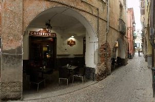 6.91, ligure, arches, street, montenotte, old, cairo, italia, arcade, italy, delapidated, liguria, shops, neglect, buildings, savona, village, town