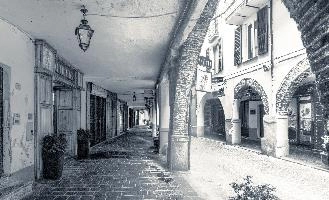 Covered arcade in Cairo Montenotte, Switzerland, null