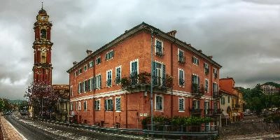 Cairo Montenotte, rural town in the Ligurian province of Savona, village, catholic, town, religion, street, tower, building, church, montenotte, cloud, cairo, overcast, savona, russet, liguria, red, italian, rendered, italy, rural, christianity