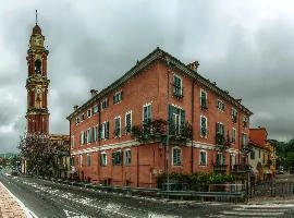 Cairo Montenotte, rural town in the Ligurian province of Savona, village, catholic, town, religion, street, tower, building, church, montenotte, cloud, cairo, overcast, savona, russet, liguria, red, italian, rendered, italy, rural, christianity
