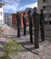 Art in Lugano, alps, street, city, tessin, public, ticino, swiss, art, switzerland, visible, mountains, sculpture, figures, black, lugano, town, outdoors, display, open-air, standing