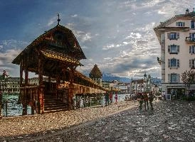 Kapellbrücke in Luzern, Switzerland, null