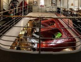 Interior workings of a paddle-steamer on Lake Liucerne, Switzerland, traditional, steel, old, plant, paddle-steamer, interior, steamboat, cruise, ship, vierwaldstättersee, technology, tourism, movement, function.power, engine, metal, energy, steam, polished, work, machinery, red, brass