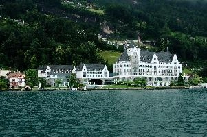 Hotel on the Vierwaldstättersee, Switzerland, europe, switzerland, luzern, vierwaldstättersee, shore, lake, hotel, grand, white, building, exterior