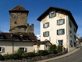 Maienfeld, graubuenden, rural, alps, switzerland, scenic, graubünden, shutters, exterior, maienfeld, town, spring, building, blue sky, street, village, europe, quaint, outdoors, sunshine