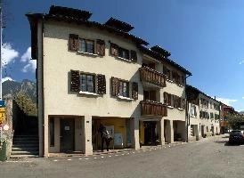 Maienfeld, spring, exterior, village, europe, town, switzerland, maienfeld, building, graubünden, street, graubuenden, outdoors, sunshine, blue sky, rural, alps, scenic, quaint