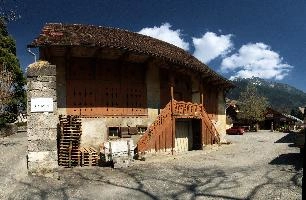 Maienfeld, spring, exterior, village, europe, town, switzerland, maienfeld, building, graubünden, street, graubuenden, outdoors, sunshine, blue sky, rural, alps, scenic, quaint