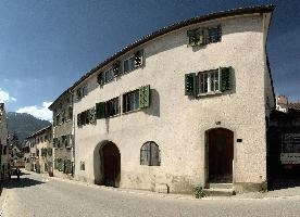 Maienfeld, spring, exterior, village, europe, town, switzerland, maienfeld, building, graubuenden, street, graubünden, outdoors, sunshine, blue sky, rural, alps, scenic, quaint