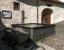 Brunnen 1882, switzerland, rural, graubünden, maienfeld, village