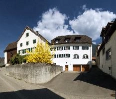 Maienfeld, spring, exterior, village, europe, town, switzerland, maienfeld, building, graubuenden, street, graubünden, outdoors, sunshine, blue sky, rural, alps, scenic, quaint