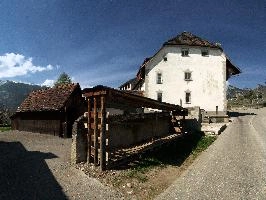 Maienfeld, spring, exterior, village, europe, town, switzerland, maienfeld, building, graubuenden, street, graubünden, outdoors, sunshine, blue sky, rural, alps, scenic, quaint