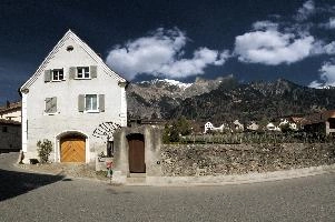 Maienfeld, spring, exterior, village, europe, town, switzerland, maienfeld, building, graubuenden, street, graubünden, outdoors, sunshine, blue sky, rural, alps, scenic, quaint