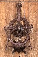 Knocker, door, doorknob, village, switzerland, rust, knocker, ornamental, maienfeld, iron, ornate, wooden, alps, traditional, old