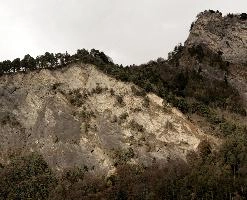 Autumn woods in Maienfeld, Switzerland, null