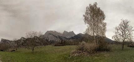 Landscape in Maienfeld, Switzerland, null