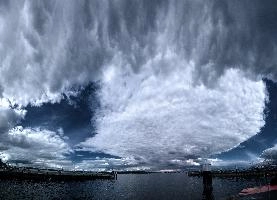 Bodensee Sky, lake, water, sky, ferry, storm, constance, weather, bodensee, clouds, cumulus, front, germany, dramatic
