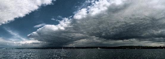 Bodensee Sky, constance, water, sky, ferry, storm, lake, weather, bodensee, clouds, cumulus, front, germany, dramatic