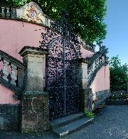 Gates of Schloss Meersburg, meersburg, lake, ornate, wrought, grill, gates, bodensee, constance, germany, grate, schloss, pink, entrance, portal, baroque, iron, complex, palace, ironwork