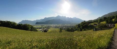 View of the Rhein valley from Mels, Switzerland, null