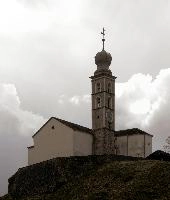 Chapel with onion tower in Swiss town of Mesocco, building, sky, blue, catholic, chapel, italian, clock, church, onion, mesocco, tower, grisons, exterior, switzerland, facade, europe, religion