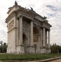 Arco della Pace, Milano, sculptures, architecture, stone, memorial, monument, peace, summer, arch, columns, italy, pillars, milan, neoclassical, europe, horsemen