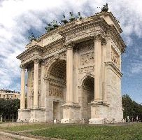 Arco della Pace, Milano, sculptures, architecture, stone, memorial, monument, peace, summer, arch, columns, italy, pillars, milan, neoclassical, europe, horsemen