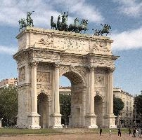 Arco della Pace, Milano, sculptures, architecture, stone, memorial, monument, peace, summer, arch, columns, italy, pillars, milan, neoclassical, europe, horsemen