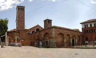 Church in Milano, catholicism, religion, church, santambrogio, basilica, italy, milan, europe