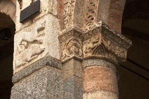 Church Detail, Milano, italy, sculpture, catholicism, basilica, detail, courtyard, historic, milan, architecture, europe, monument, culture, cloister, decoration, stone, column, old, art, relief, santambrogio, religion, church, ancient, carving, building