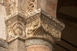 Church Detail, Milano, italy, sculpture, catholicism, basilica, detail, courtyard, historic, milan, architecture, europe, monument, culture, cloister, decoration, stone, column, old, art, relief, santambrogio, religion, church, ancient, carving, building