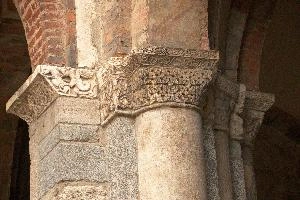 Church Detail, Milano, italy, sculpture, catholicism, basilica, detail, courtyard, historic, milan, architecture, europe, monument, culture, cloister, decoration, stone, column, old, art, relief, santambrogio, religion, church, ancient, carving, building