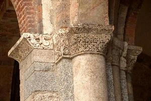 Church Detail, Milano, italy, sculpture, catholicism, basilica, detail, courtyard, historic, milan, architecture, europe, monument, culture, cloister, decoration, stone, column, old, art, relief, santambrogio, religion, church, ancient, carving, building