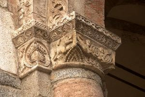Church Detail, Milano, italy, sculpture, catholicism, basilica, detail, courtyard, historic, milan, architecture, europe, monument, culture, cloister, decoration, stone, column, old, art, relief, santambrogio, religion, church, ancient, carving, building