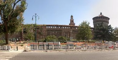 Castello Sforzesca, Milano, sforza, castle, fortification, historic, tower, wall, sforzesco, italy, milan, europe, exterior