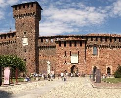Castello Sforzesca, Milano, exterior, wall, fortification, sforza, sforzesco, castle, architecture, italy, brick, milan, tower, europe, historic