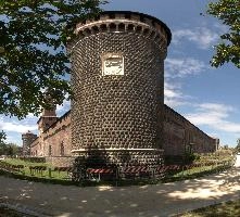 Castello Sforzesca, Milano, italy, sforza, historic, stone, fortification, milan, round, europe, sforzesco, castle, tower, exterior, wall