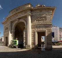 Arch in Milan, italy, neoclassical, urban, monument, garibaldi, milan, summer, europe, arch, sunlight, stone, memorial, outdoors