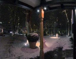 2018, restauarant, night, snow, muenchen, germany, garden, winter